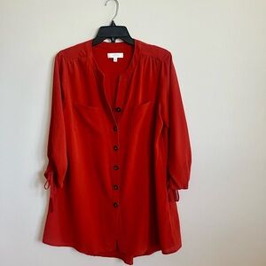 Orange Button-Up Tunic